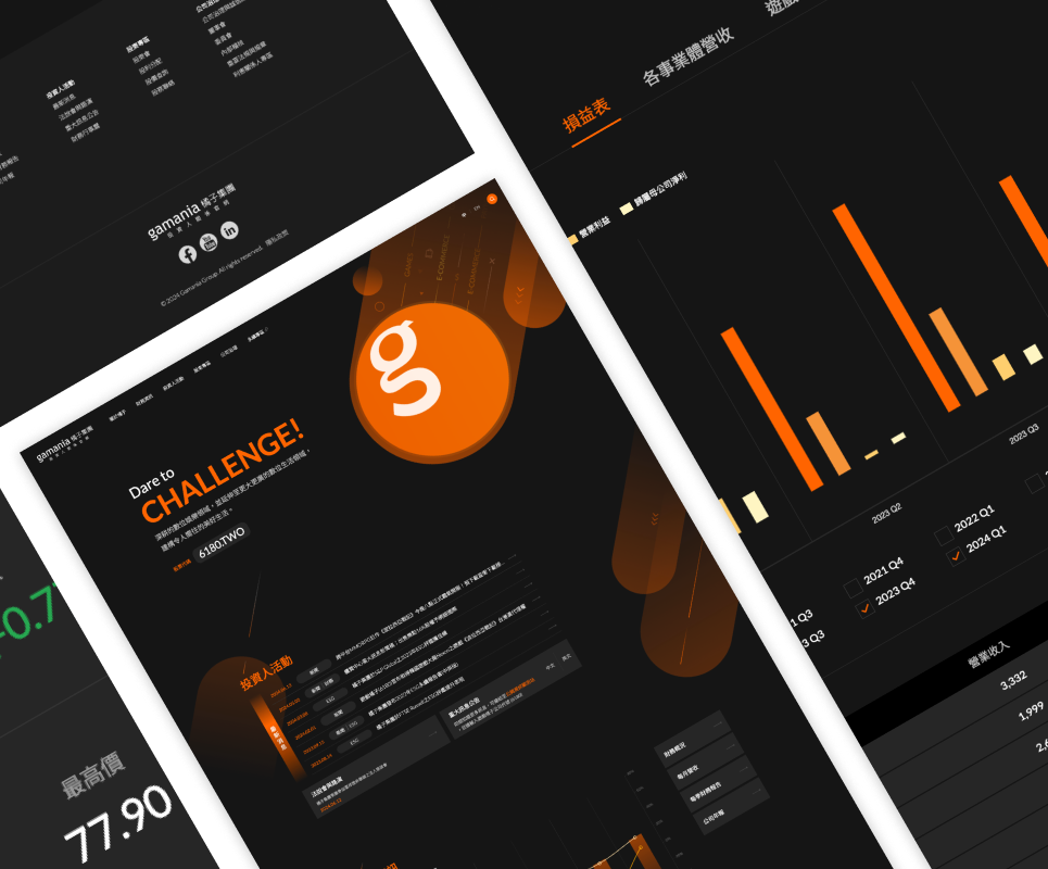 網站精美的使用者介面，融入科技專業感，提升網站品質